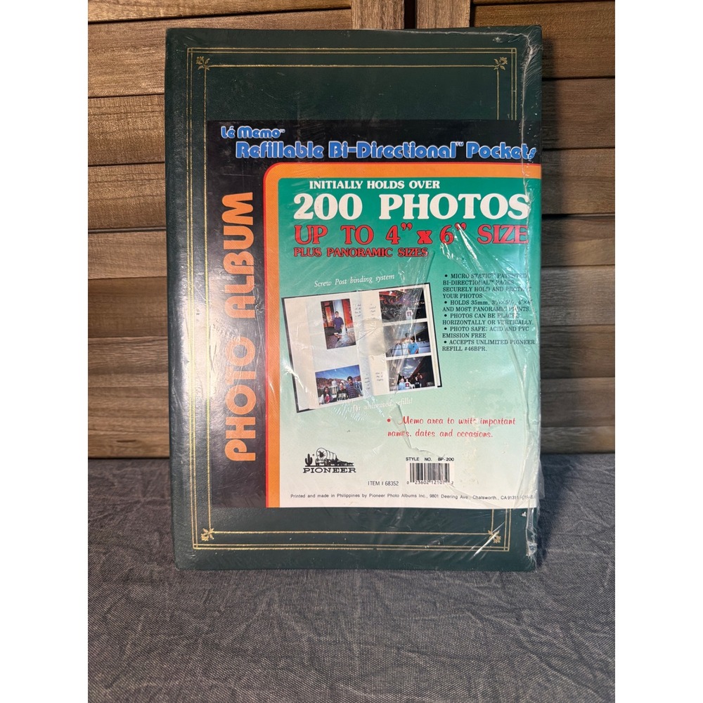 Pioneer Photo Album BP-200 Green 200 Capacity 4x6 Refillable Bi-Directional NEW